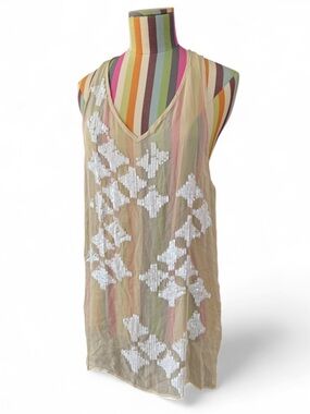 Fifteen Twenty 100% Silk Indie Sleaze Sequin Tank Top Blouse